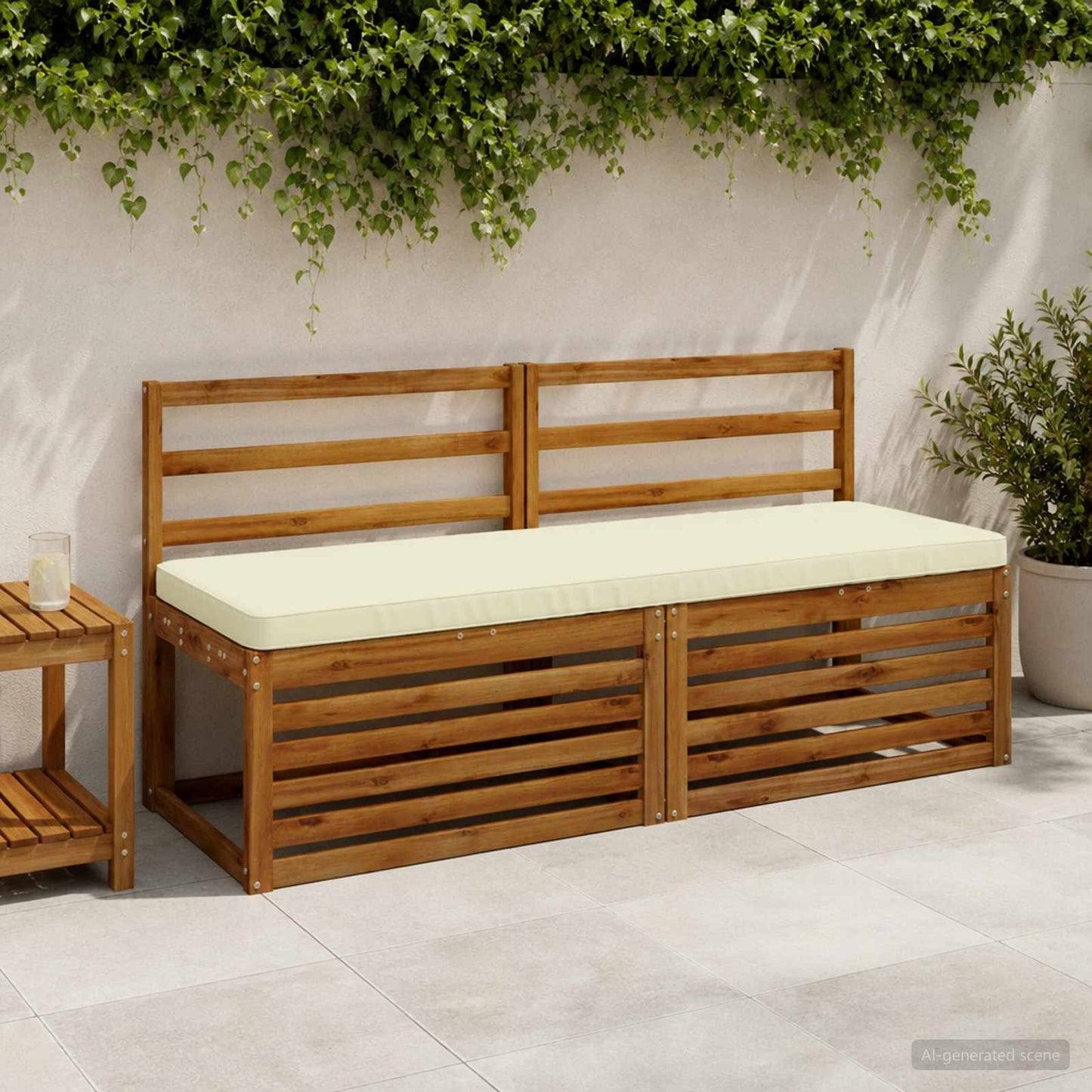 vidaXL 1-Piece Bench Cushion VUGHT 100% Polyester Cream