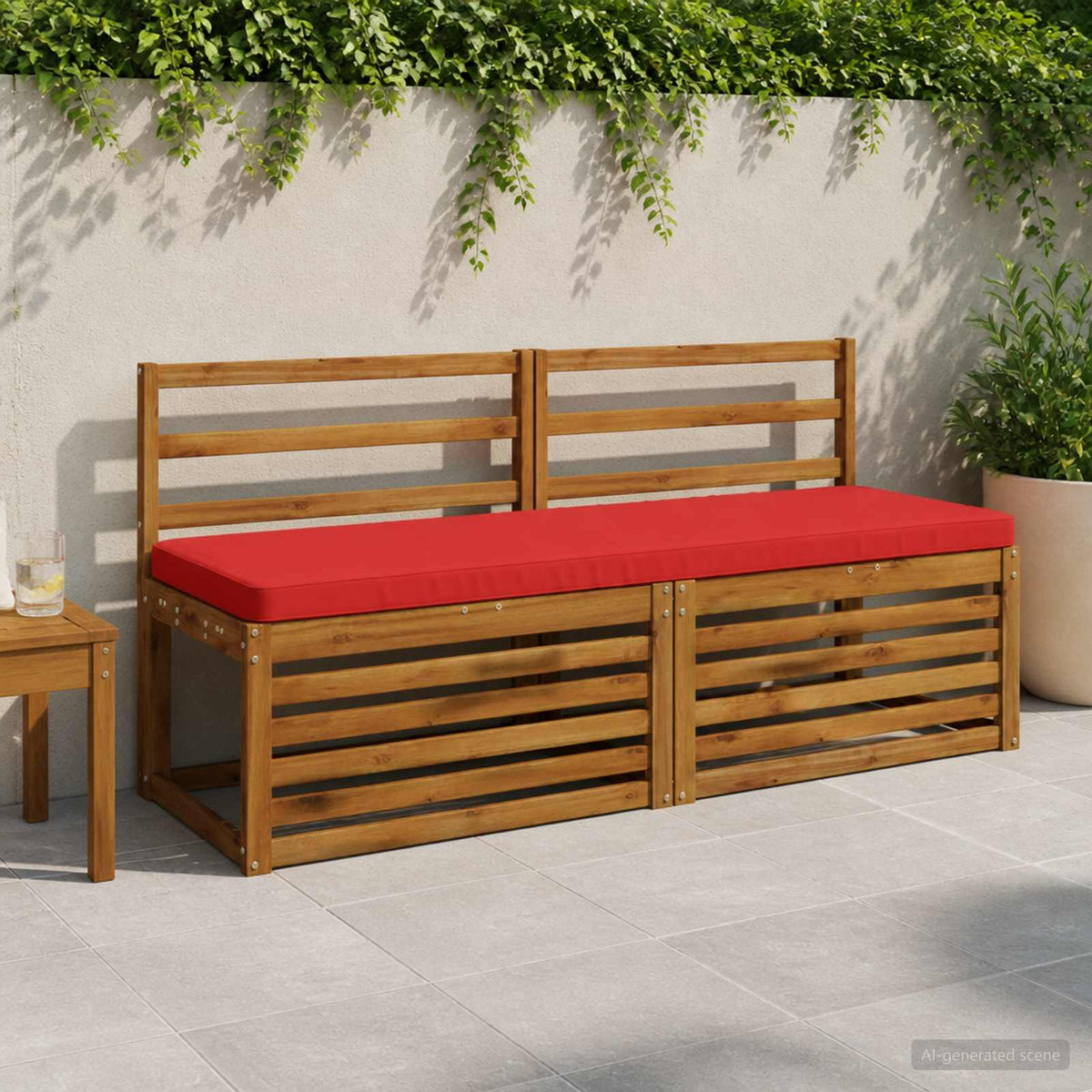 vidaXL 2-Piece Bench Cushions VUGHT 2 pcs 100% Polyester Red