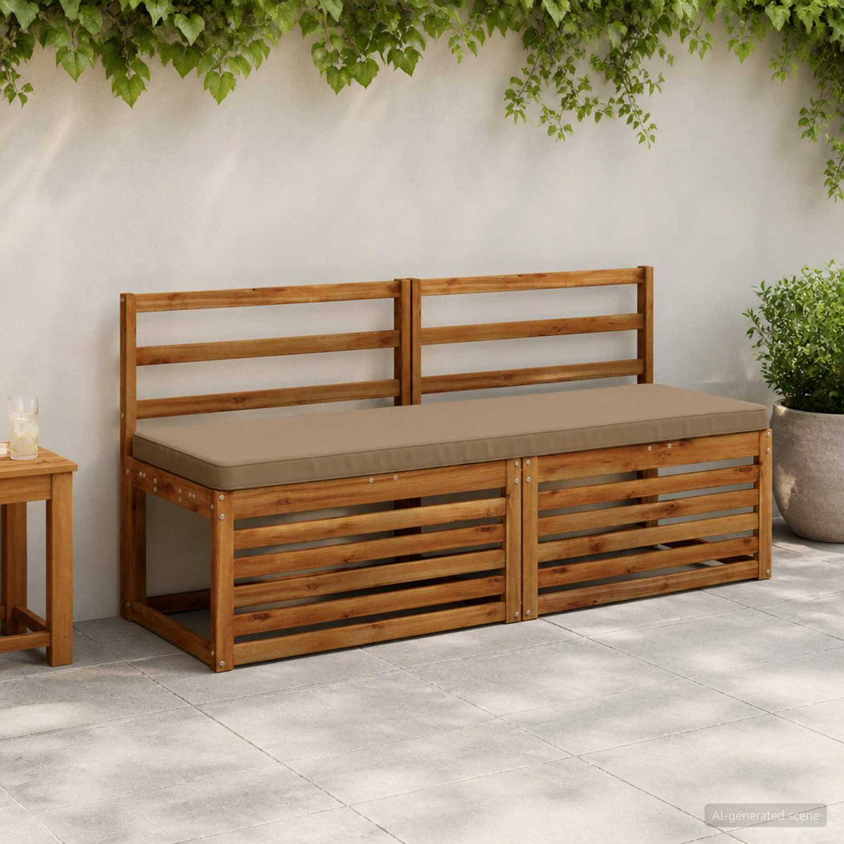 vidaXL 2-Piece Bench Cushions VUGHT 2 pcs 100% Polyester Taupe