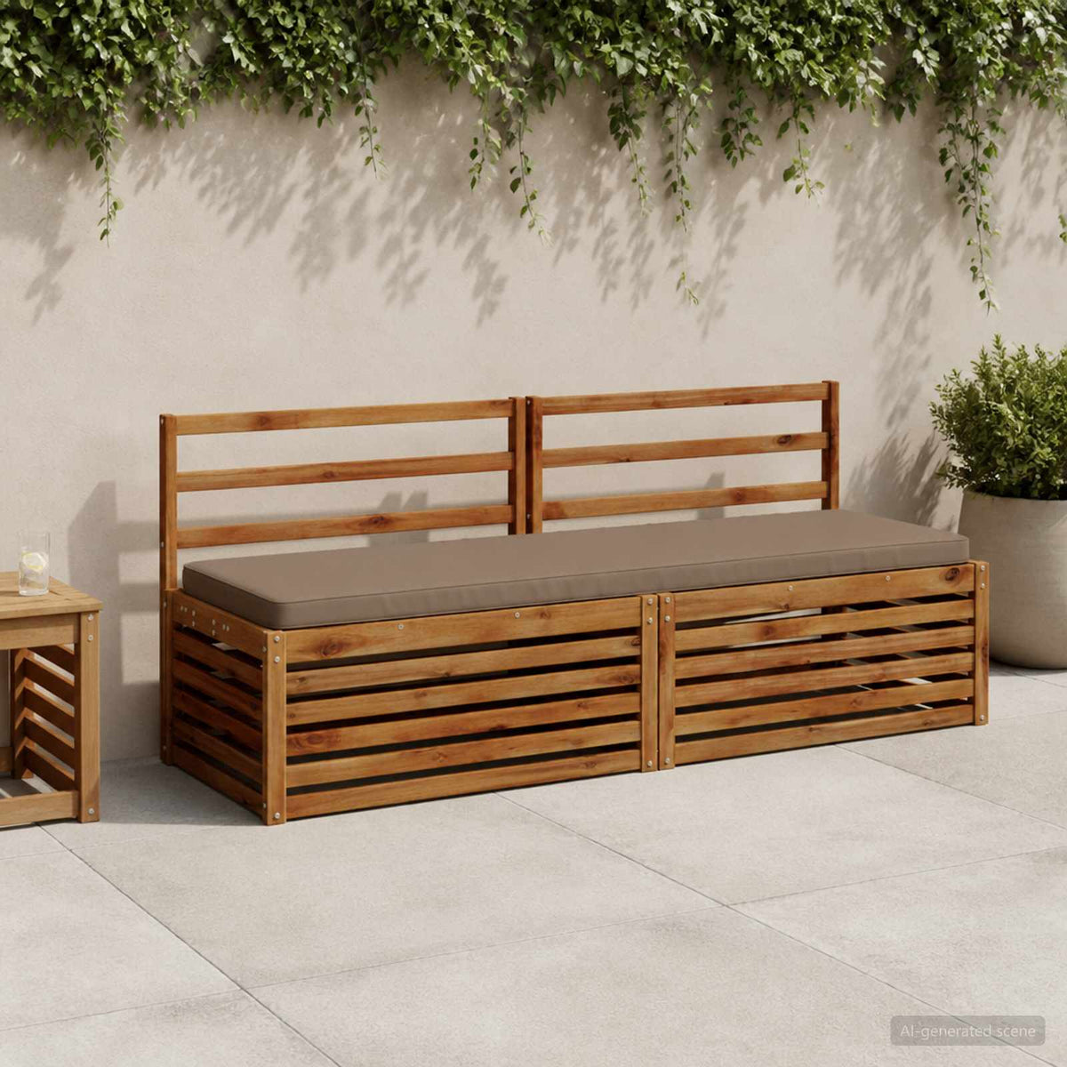 vidaXL 1-Piece Bench Cushion VUGHT 100% Polyester Taupe