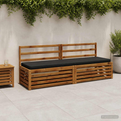 vidaXL 2-Piece Bench Cushions VUGHT 2 pcs 100% Polyester Black