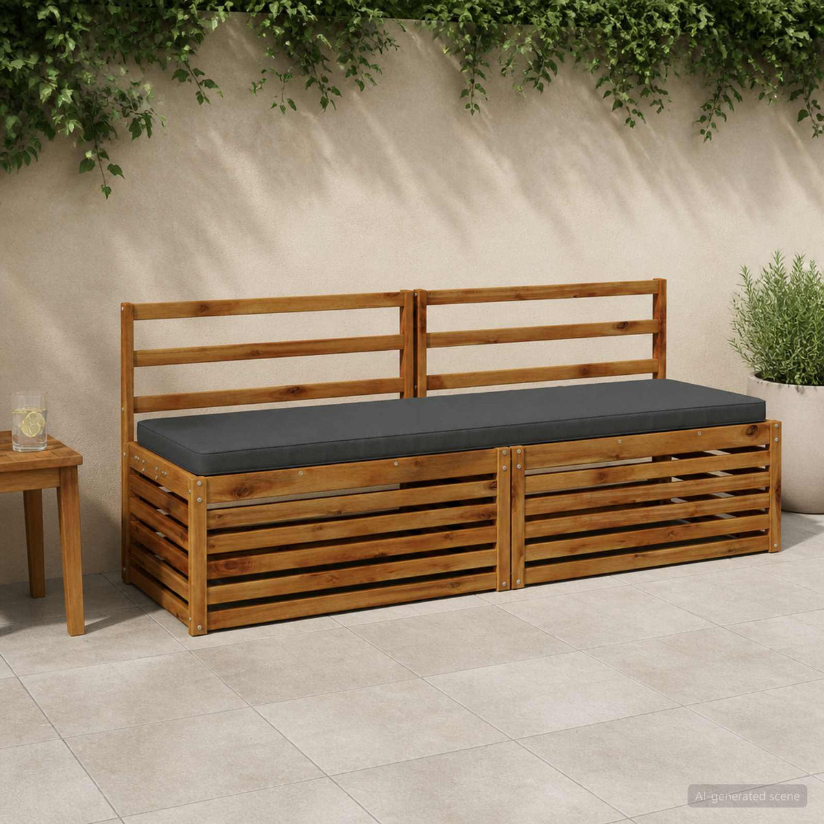 vidaXL 2-Piece Bench Cushions VUGHT 2 pcs 100% Polyester Anthracite