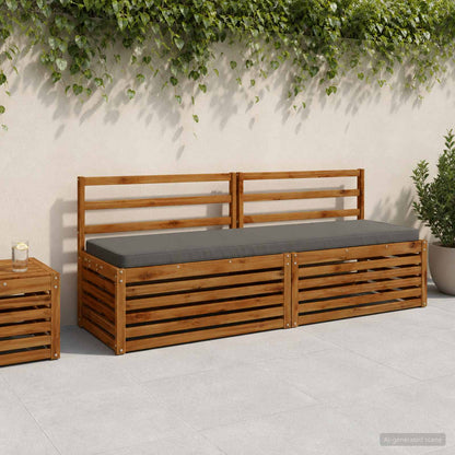 vidaXL 2-Piece Bench Cushions VUGHT 2 pcs 100% Polyester Grey