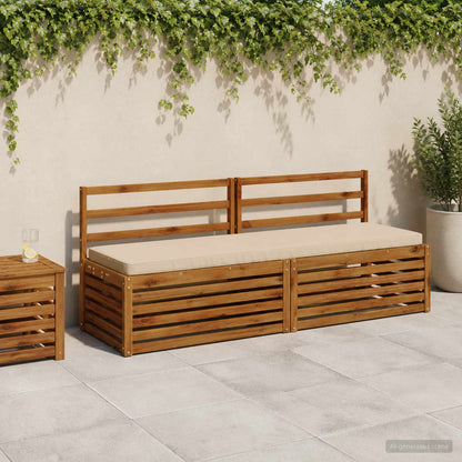 vidaXL 2-Piece Bench Cushions VUGHT 2 pcs 100% Polyester Cream