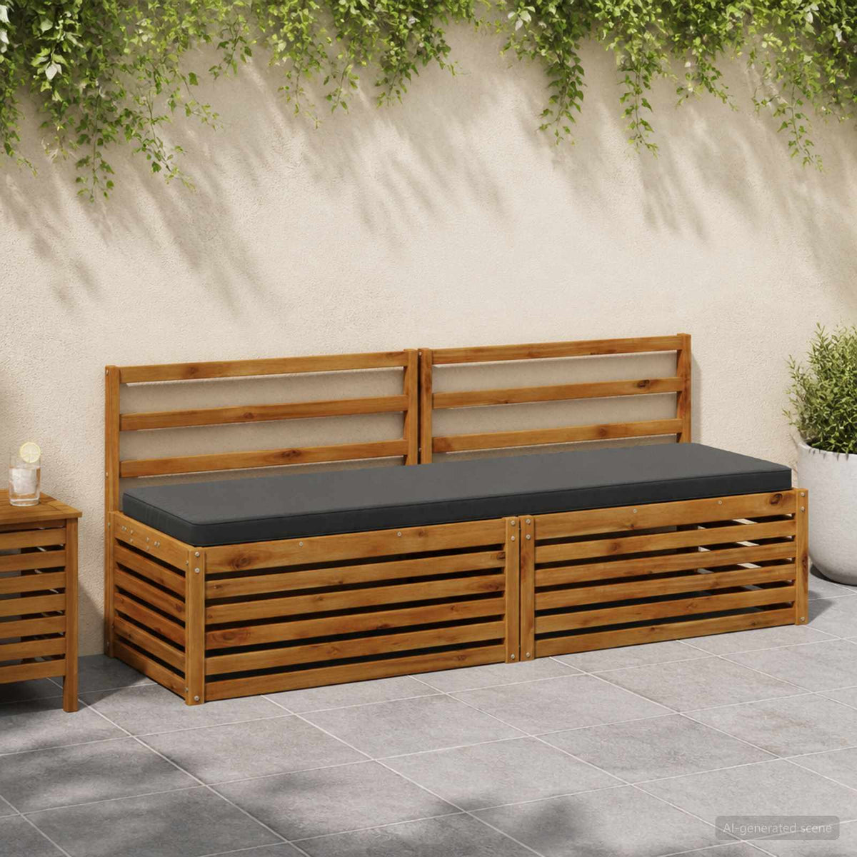 vidaXL 1-Piece Bench Cushion VUGHT 100% Polyester Anthracite