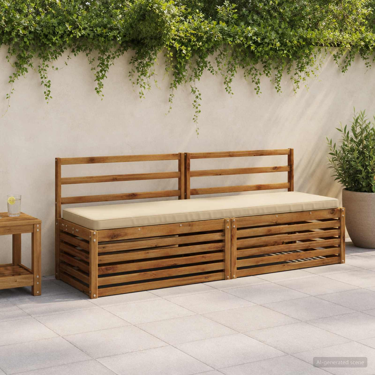 vidaXL 1-Piece Bench Cushion VUGHT 100% Polyester Beige