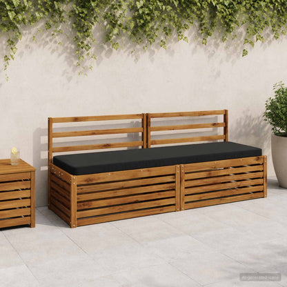 vidaXL 2-Piece Bench Cushions VUGHT 2 pcs 100% Polyester Black