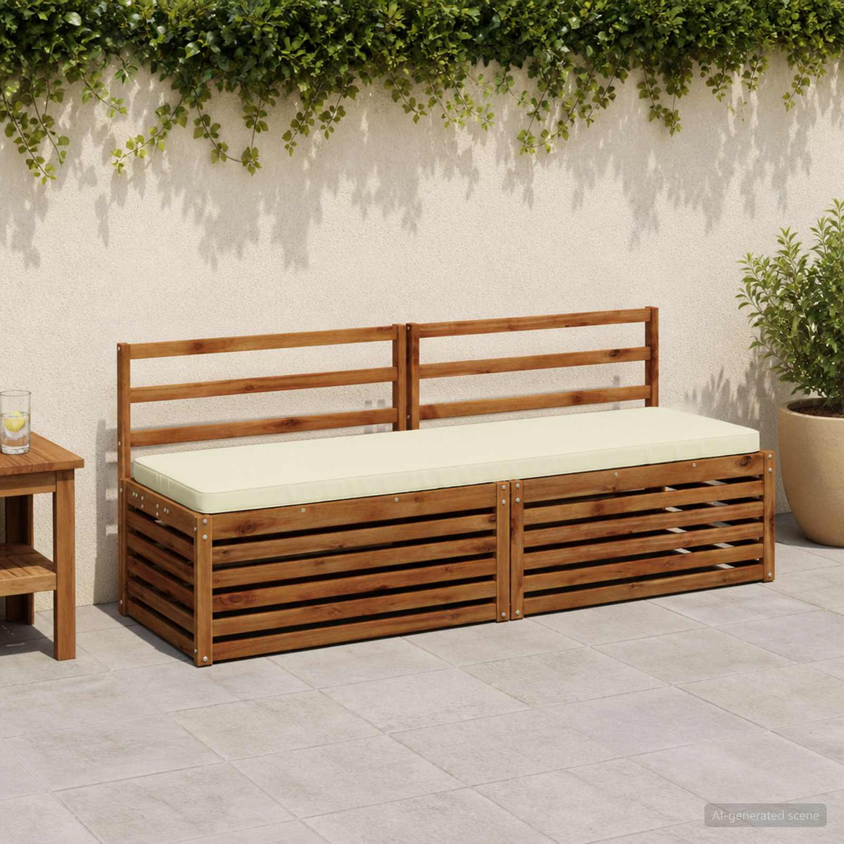 vidaXL 2-Piece Bench Cushions VUGHT 2 pcs 100% Polyester Cream