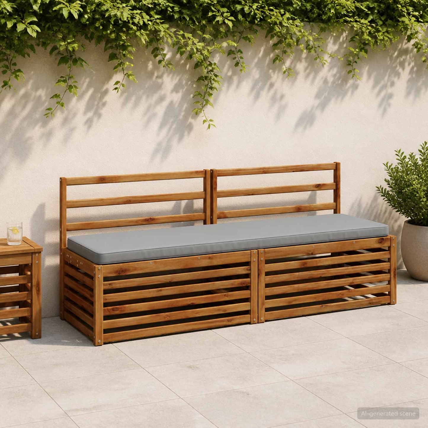 vidaXL 2-Piece Bench Cushions VUGHT 2 pcs 100% Polyester Grey