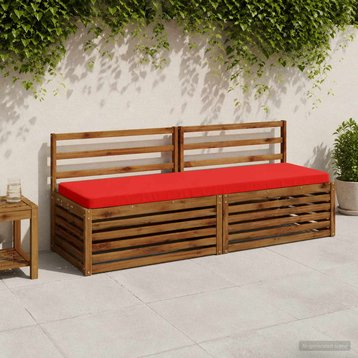 vidaXL 2-Piece Bench Cushions VUGHT 2 pcs 100% Polyester Red