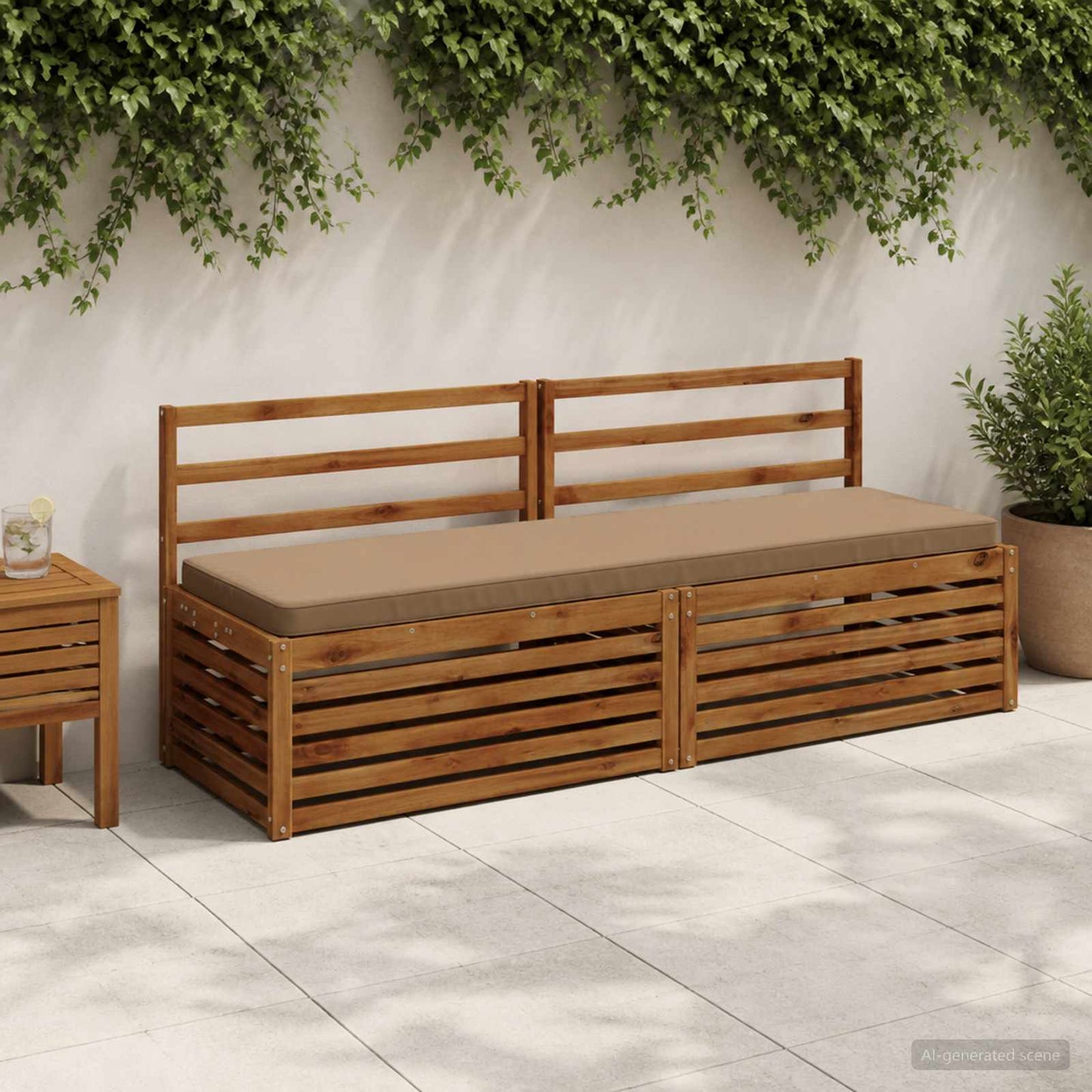 vidaXL 2-Piece Bench Cushions VUGHT 2 pcs 100% Polyester Taupe