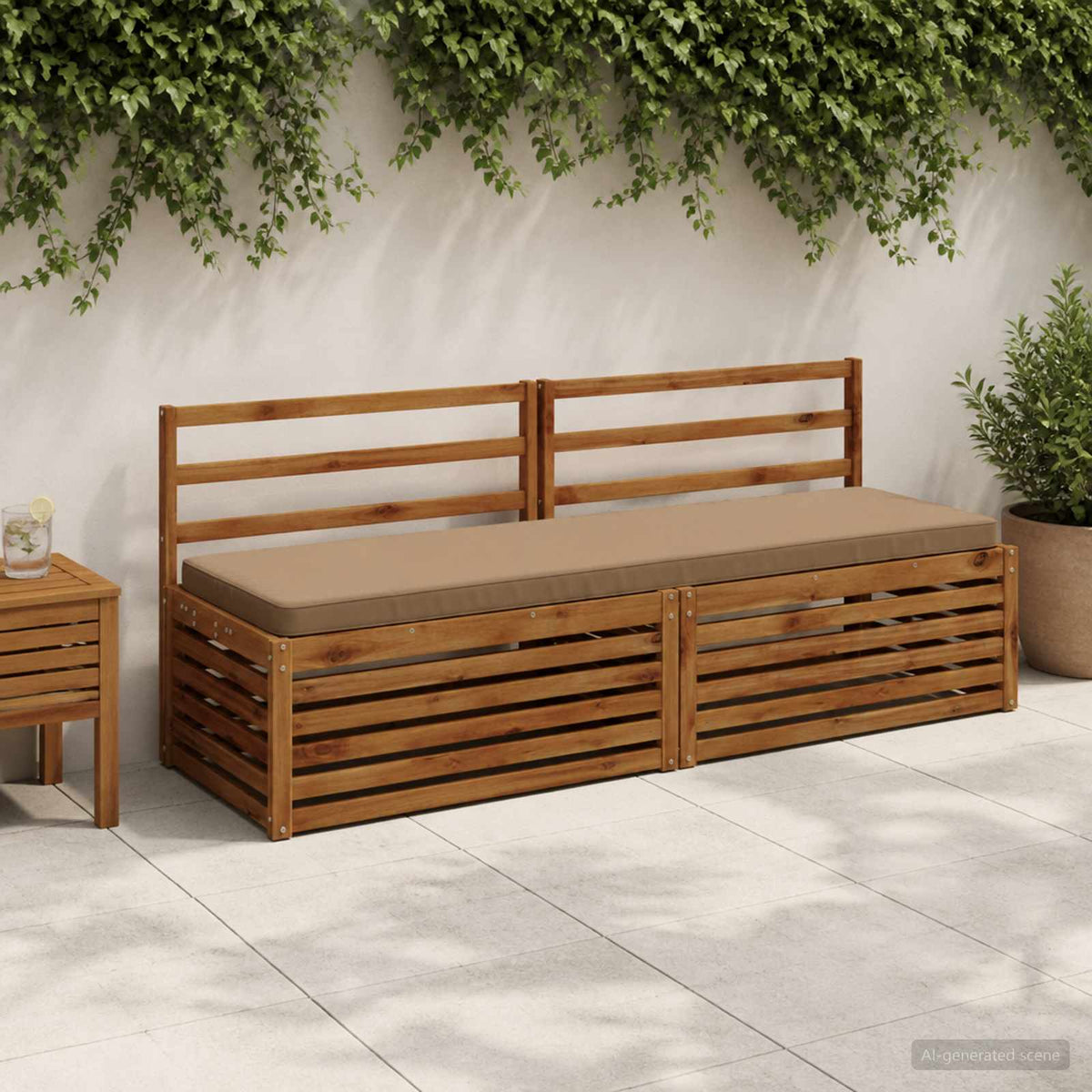 vidaXL 1-Piece Bench Cushion VUGHT 100% Polyester Taupe