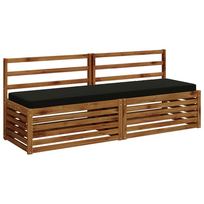 vidaXL 2-Piece Bench Cushions VUGHT 2 pcs 100% Polyester Black
