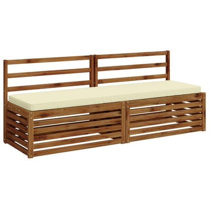 vidaXL 2-Piece Bench Cushions VUGHT 2 pcs 100% Polyester Cream