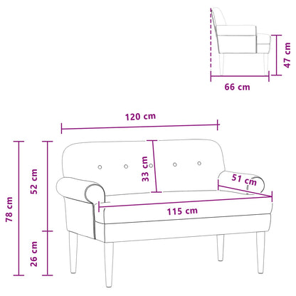 vidaXL Loveseat with Button Tufted Blue 120 x 66 x 78 cm Velvet