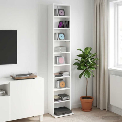 vidaXL CD Cabinet White 33 x 23.5 x 175 cm Engineered Wood