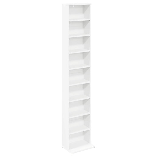 vidaXL CD Cabinet White 33 x 23.5 x 175 cm Engineered Wood