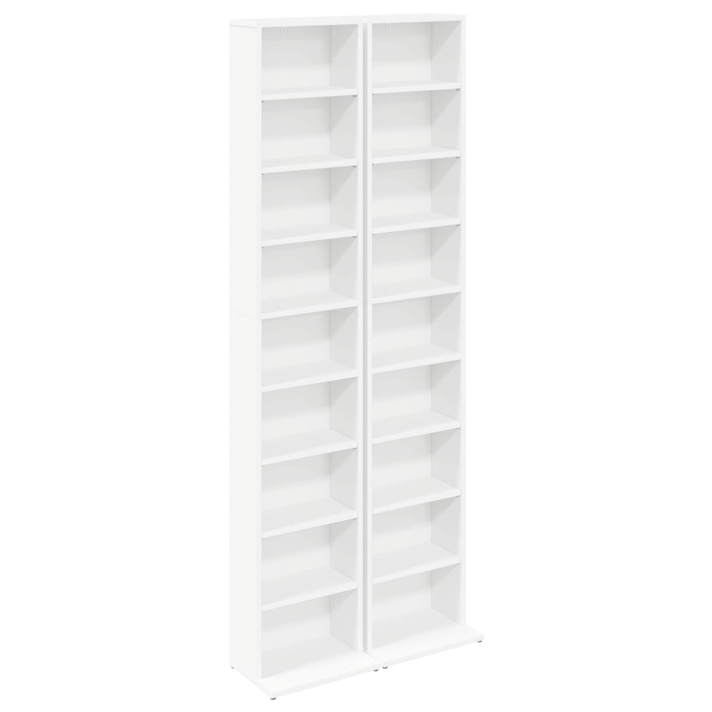 vidaXL CD Cabinet 2 pcs White 33 x 23.5 x 175 cm Engineered Wood