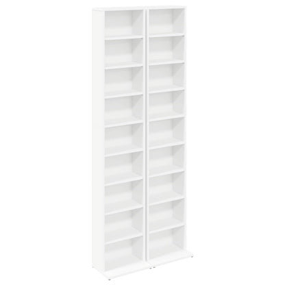 vidaXL CD Cabinet 2 pcs White 33 x 23.5 x 175 cm Engineered Wood