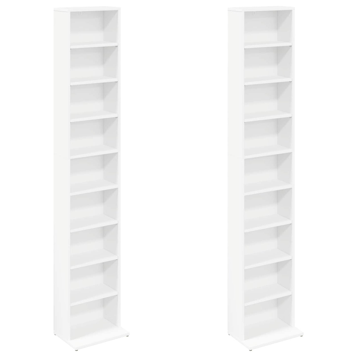 vidaXL CD Cabinet 2 pcs White 33 x 23.5 x 175 cm Engineered Wood