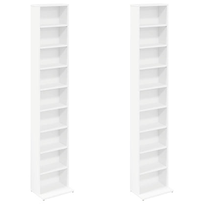 vidaXL CD Cabinet 2 pcs White 33 x 23.5 x 175 cm Engineered Wood