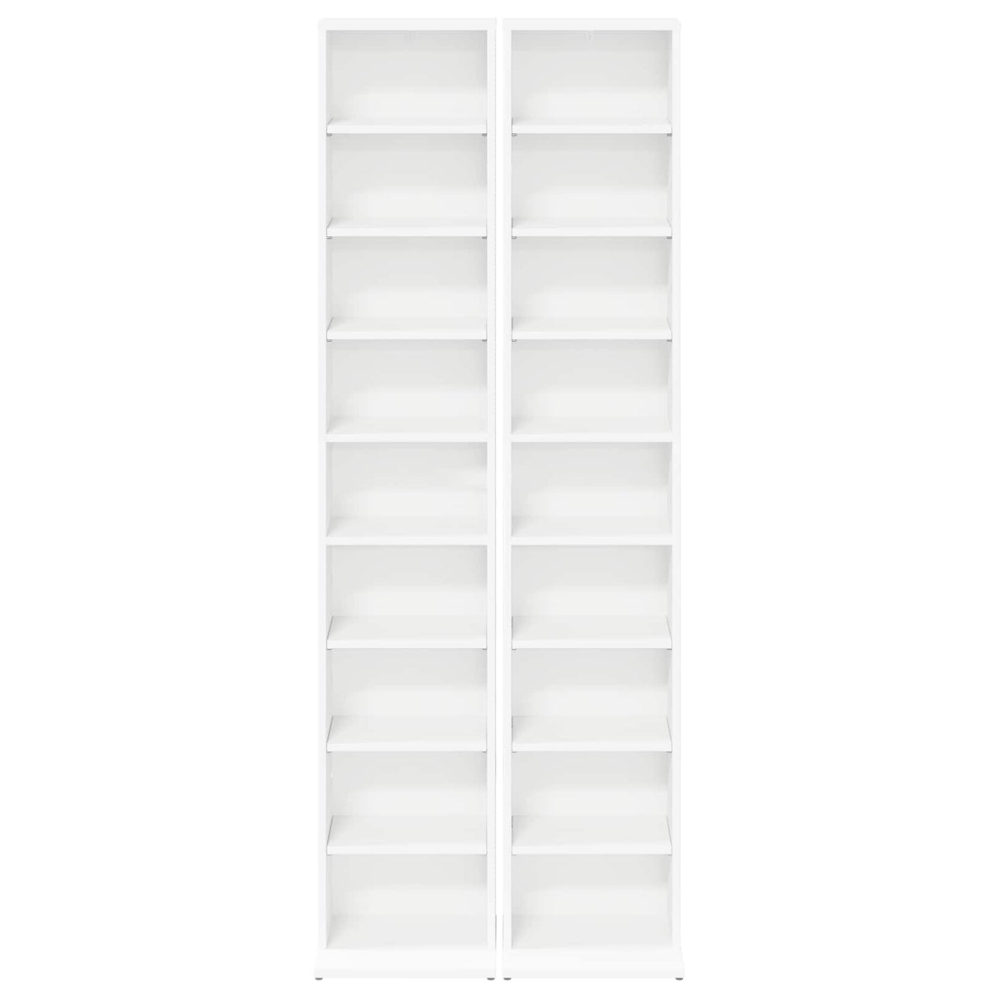 vidaXL CD Cabinet 2 pcs White 33 x 23.5 x 175 cm Engineered Wood