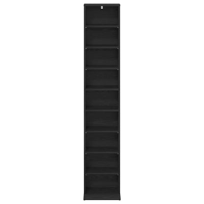 vidaXL CD Cabinet Black Oak 33 x 23.5 x 175 cm Engineered Wood
