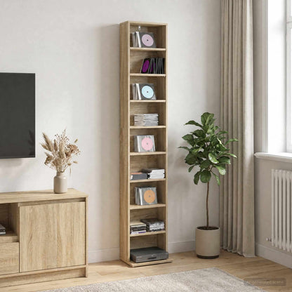 vidaXL CD Cabinet Sonoma Oak 33 x 23.5 x 175 cm Engineered Wood