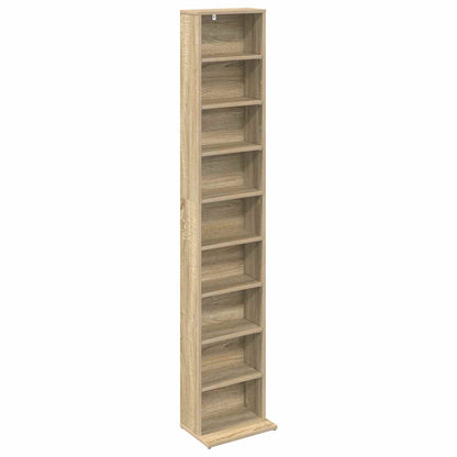 vidaXL CD Cabinet Sonoma Oak 33 x 23.5 x 175 cm Engineered Wood