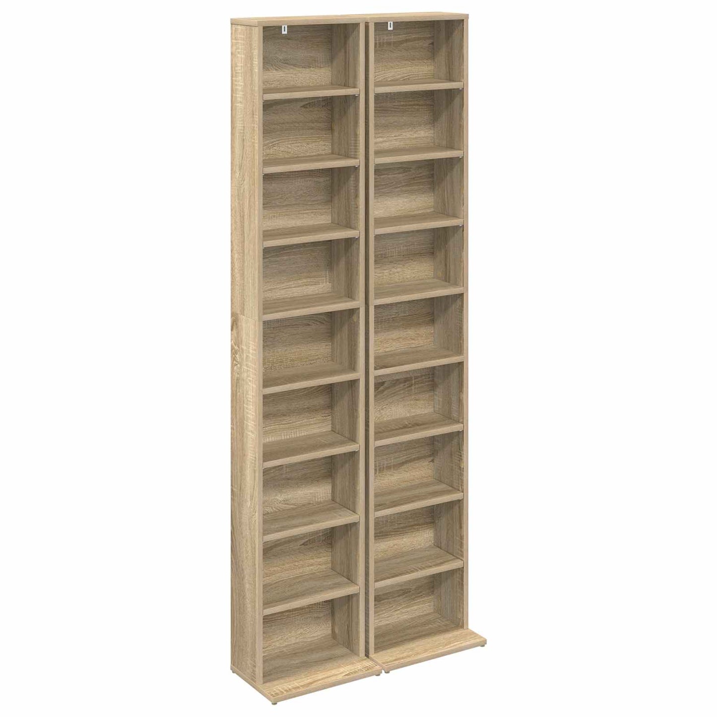 vidaXL CD Cabinet 2 pcs Sonoma Oak 33 x 23.5 x 175 cm Engineered Wood