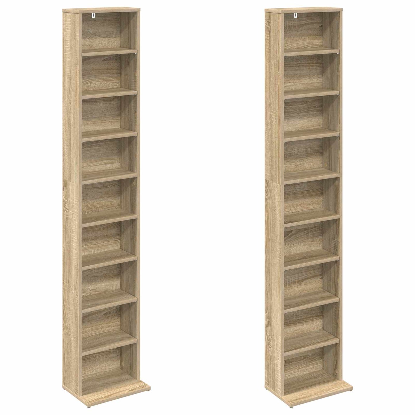 vidaXL CD Cabinet 2 pcs Sonoma Oak 33 x 23.5 x 175 cm Engineered Wood