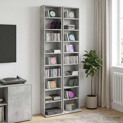 vidaXL CD Cabinet 2 pcs Concrete Grey 33 x 23.5 x 175 cm