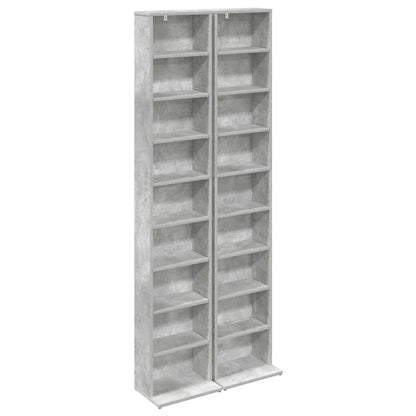 vidaXL CD Cabinet 2 pcs Concrete Grey 33 x 23.5 x 175 cm