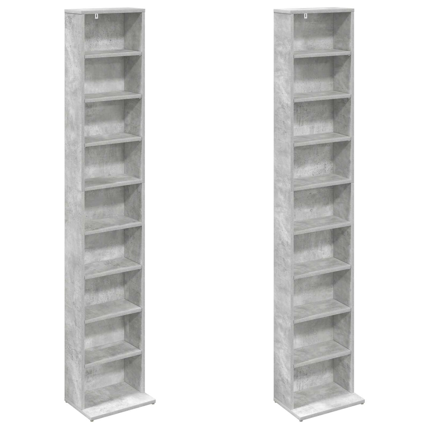 vidaXL CD Cabinet 2 pcs Concrete Grey 33 x 23.5 x 175 cm