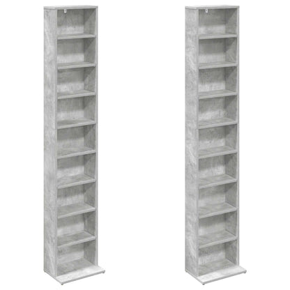 vidaXL CD Cabinet 2 pcs Concrete Grey 33 x 23.5 x 175 cm