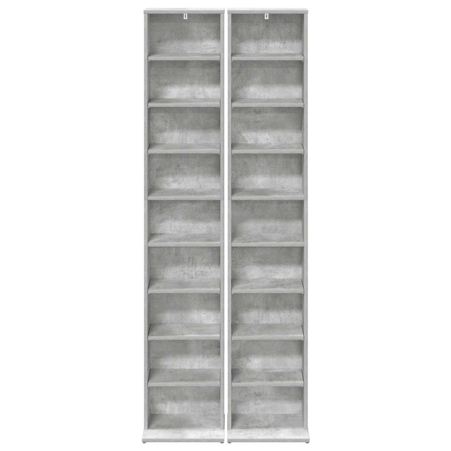 vidaXL CD Cabinet 2 pcs Concrete Grey 33 x 23.5 x 175 cm