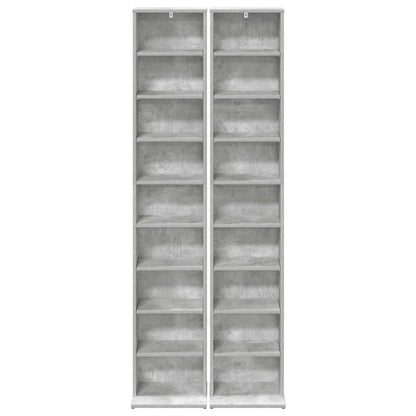 vidaXL CD Cabinet 2 pcs Concrete Grey 33 x 23.5 x 175 cm