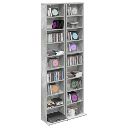 vidaXL CD Cabinet 2 pcs Concrete Grey 33 x 23.5 x 175 cm