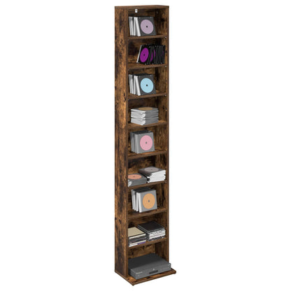 vidaXL CD Cabinet Smoked Oak 33 x 23.5 x 175 cm Engineered Wood