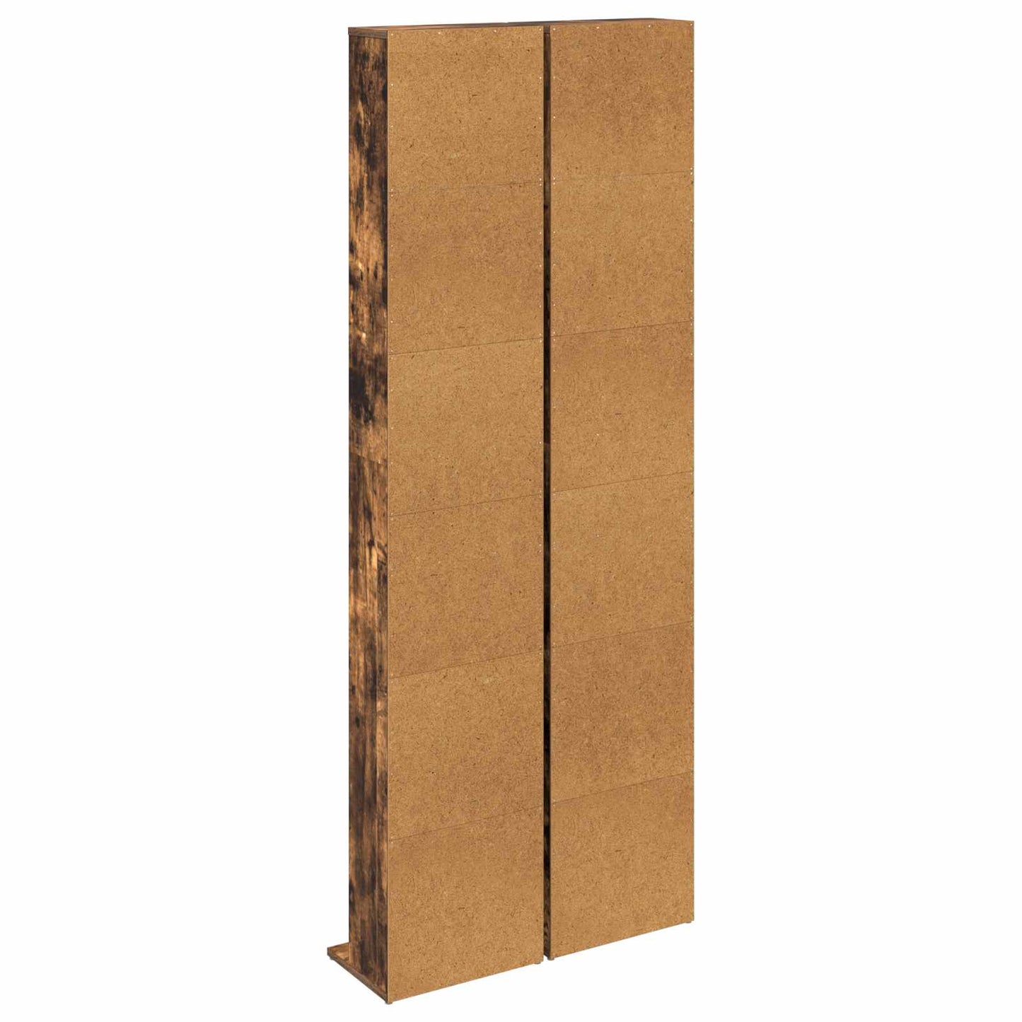 vidaXL CD Cabinet 2 pcs Smoked Oak 33 x 23.5 x 175 cm Engineered Wood