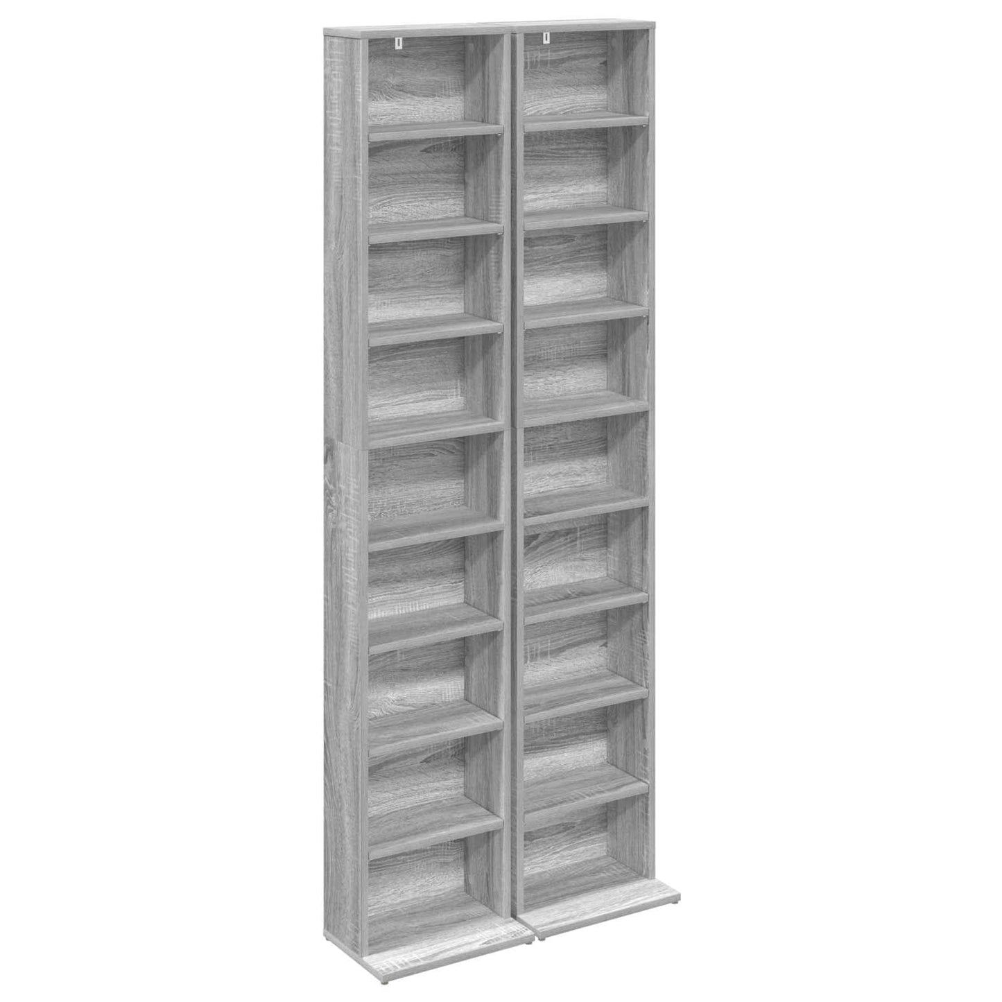 vidaXL CD Cabinet 2 pcs Grey Sonoma 33 x 23.5 x 175 cm Engineered Wood