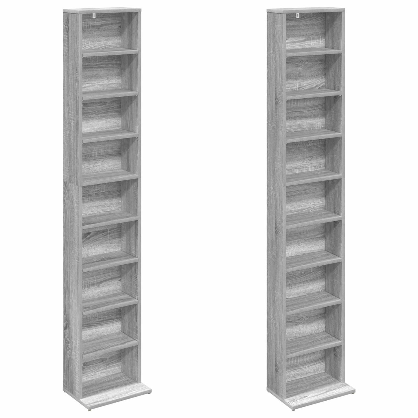 vidaXL CD Cabinet 2 pcs Grey Sonoma 33 x 23.5 x 175 cm Engineered Wood