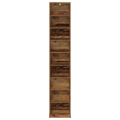 vidaXL CD Cabinet Old Wood 33 x 23.5 x 175 cm Engineered Wood