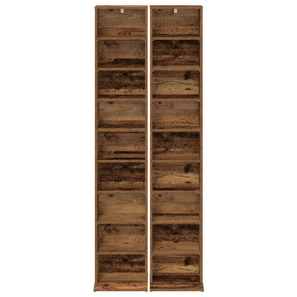 vidaXL CD Cabinet 2 pcs Old Wood 33 x 23.5 x 175 cm Engineered Wood