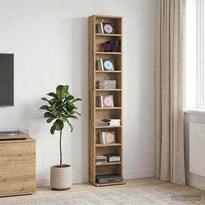 vidaXL CD Cabinet Artisan Oak 33 x 23.5 x 175 cm Engineered Wood