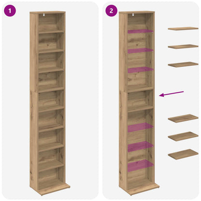 vidaXL CD Cabinet Artisan Oak 33 x 23.5 x 175 cm Engineered Wood