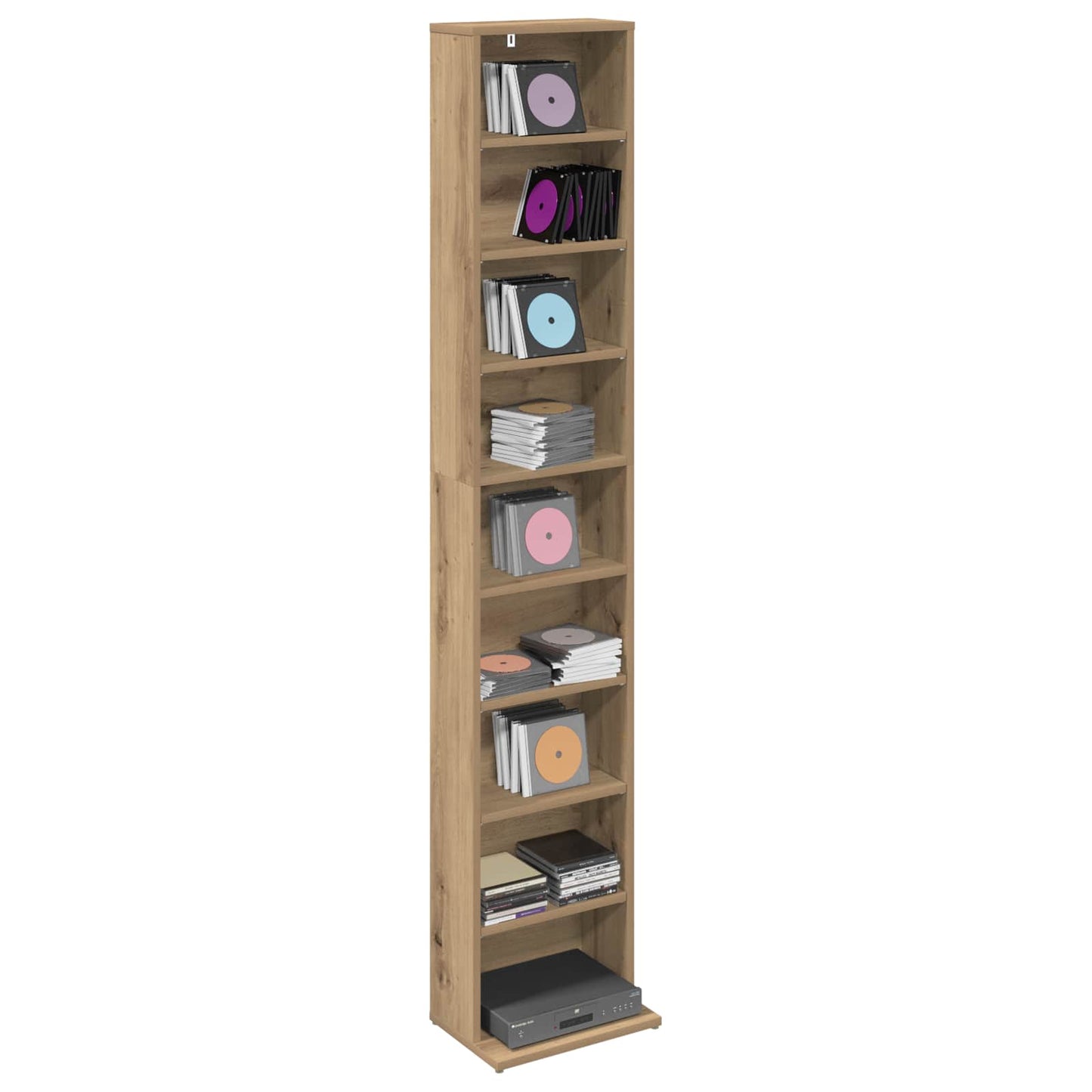 vidaXL CD Cabinet Artisan Oak 33 x 23.5 x 175 cm Engineered Wood