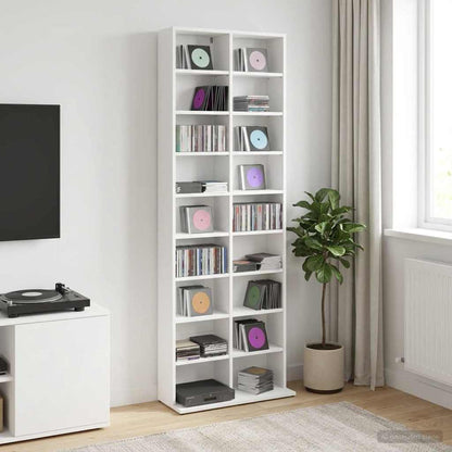 vidaXL CD Cabinet White 65 x 23.5 x 175 cm Engineered Wood
