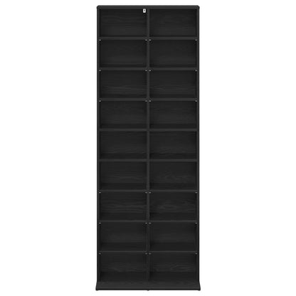 vidaXL CD Cabinet Black Oak 65 x 23.5 x 175 cm Engineered Wood