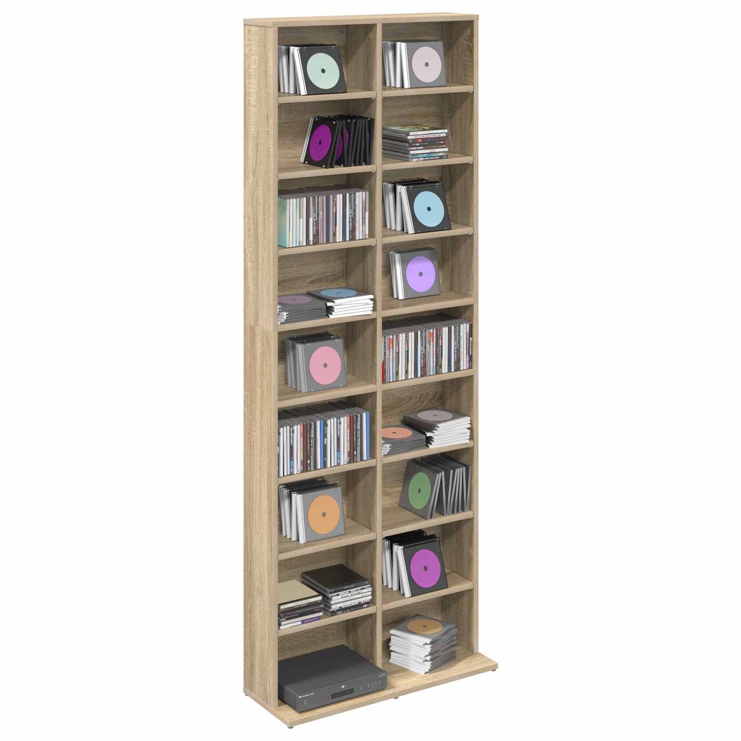 vidaXL CD Cabinet Sonoma Oak 65 x 23.5 x 175 cm Engineered Wood